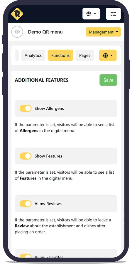 Additional features